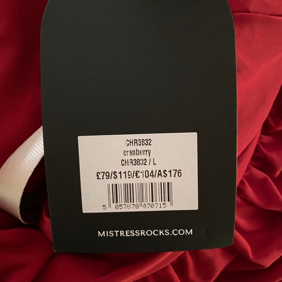 NEW Mistress Rocks Halter Dress Cranberry Large - Picture 15 of 17